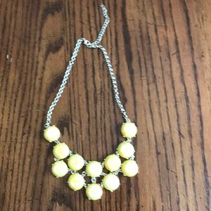 Yellow faceted plastic bead statement necklace